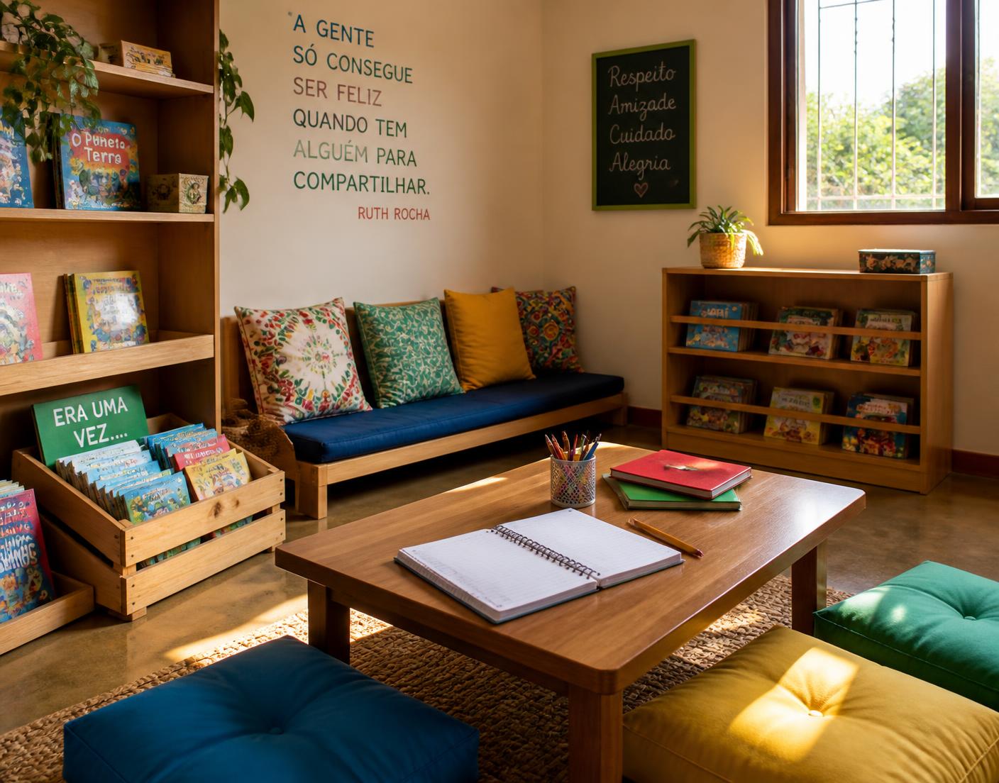 Espaço de convivência da casa de acolhimento AMAMOS
